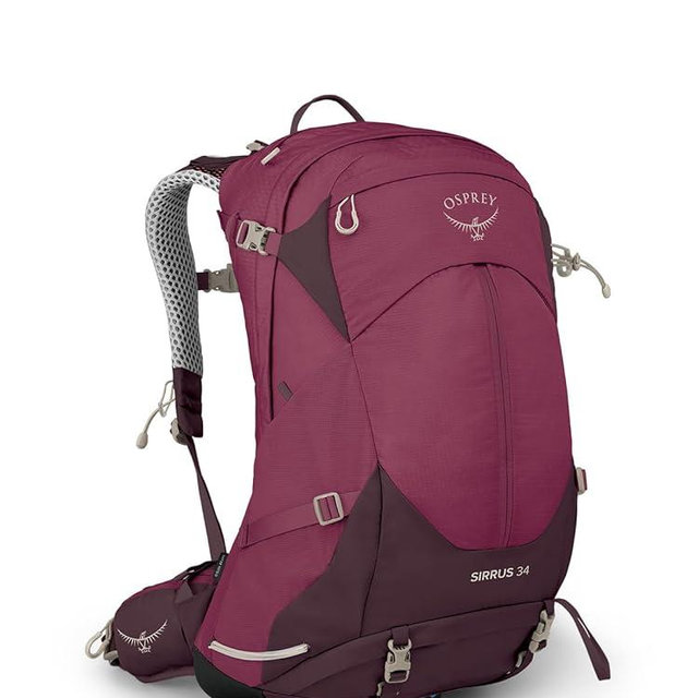 Osprey Sirrus 34L Women's Hiking Backpack, Elderberry Purple/Chiru Tan