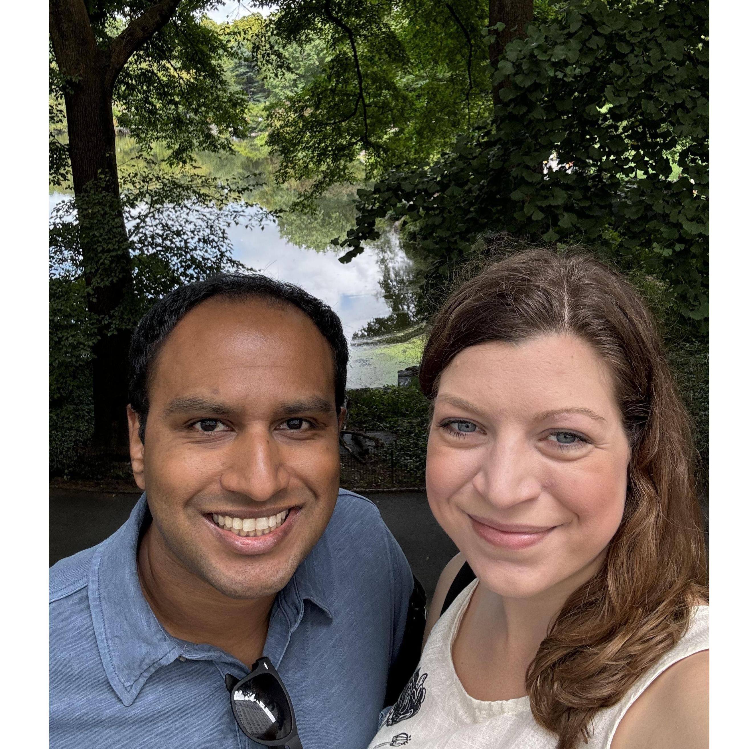 Strolling through Central Park.