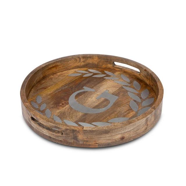 The GG Collection Heritage Collection Monogram Mango Wood Round Tray