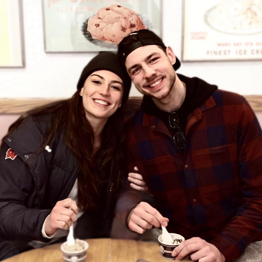 The first time Parker brought Olivia to his home town! Rotary lights were the highlight of the trip, he also took Olivia to grandad’s bluff and of course The Pearl for ice cream despite the cold.