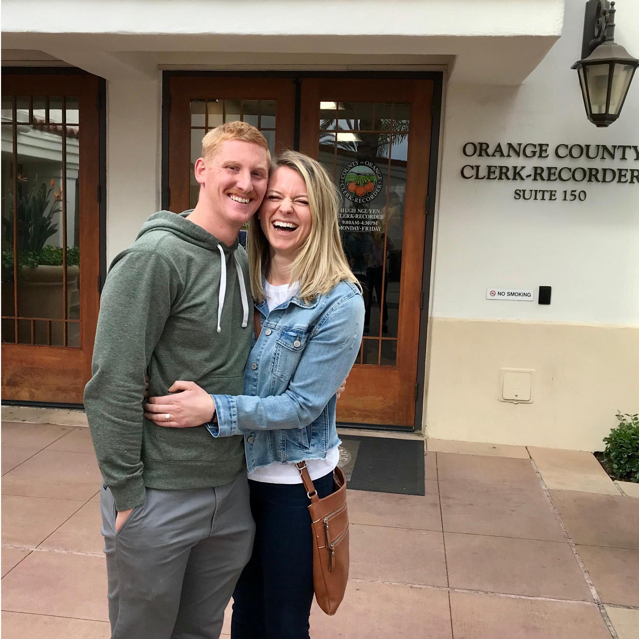 RIGHT after we got legally married in Orange County, CA!