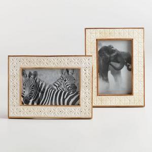 Carved Natural Bone Tabletop Frames Set of 2