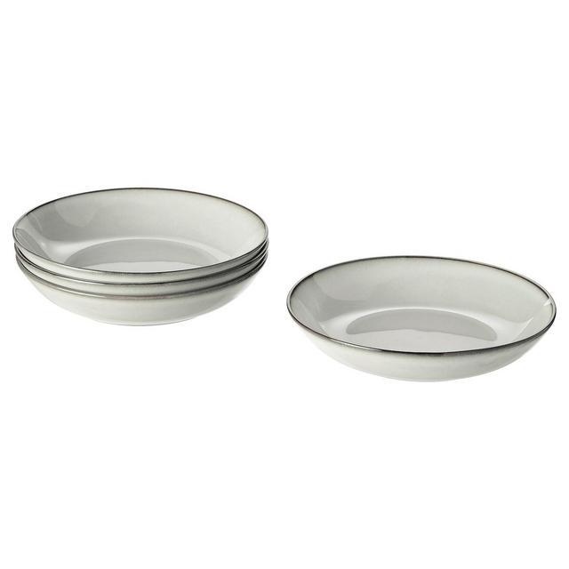 GLADELIG Deep plate/bowl, gray, 8 ½ "
