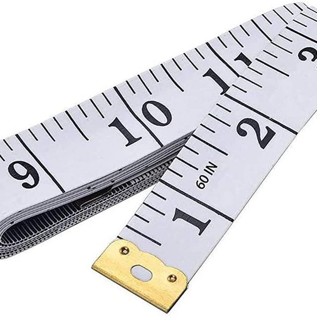 Soft Tape Measure Double Scale Body Sewing Flexible Ruler for Weight Loss Medical Body Measurement Sewing Tailor Craft Vinyl Ruler, Has Centimetre Scale on Reverse Side 60-inch（White）