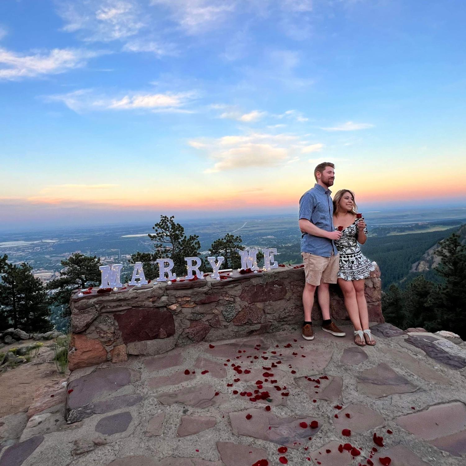 Tommy proposed! @ Sunset Amphitheater in Boulder CO