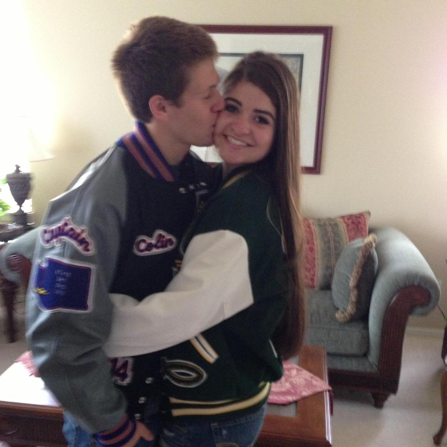 On Colin's 17th birthday! Look at those cute letterman's jackets.