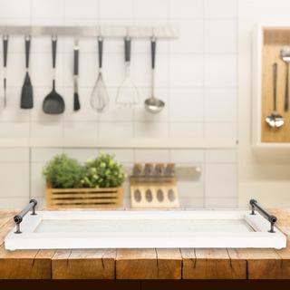 Decorative Wood & Metal Tray