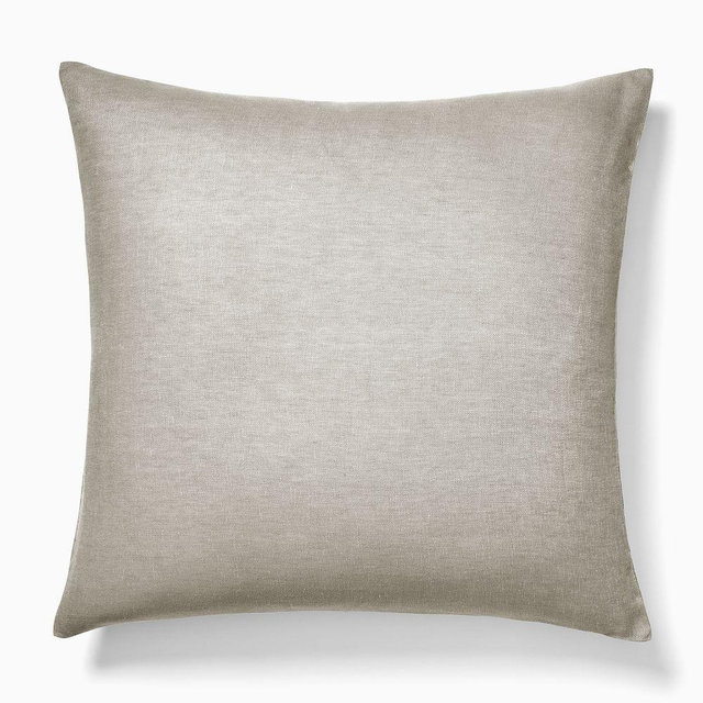 European Flax Linen Euro Sham, Warm Gray Melange