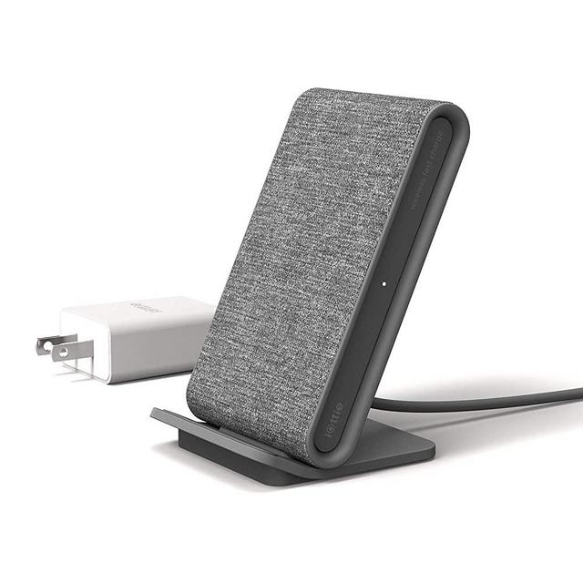 iOttie Ion Wireless Fast Charging Stand, Qi-Certified Charger 7.5W for IPhone XS Max R 8 Plus 10W for Samsung S9 Note 9, Includes USB C Cable & AC Adapter, Ash