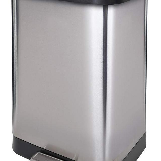 GLAD GLD-74506 Stainless Steel Step Trash Can with Clorox Odor Protection of The Lid | Fits Kitchen Pro 13 Gallon Waste Bags