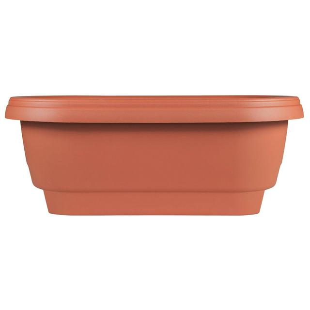 24" Oval Deck Rail Planter Terra Cotta Bloem