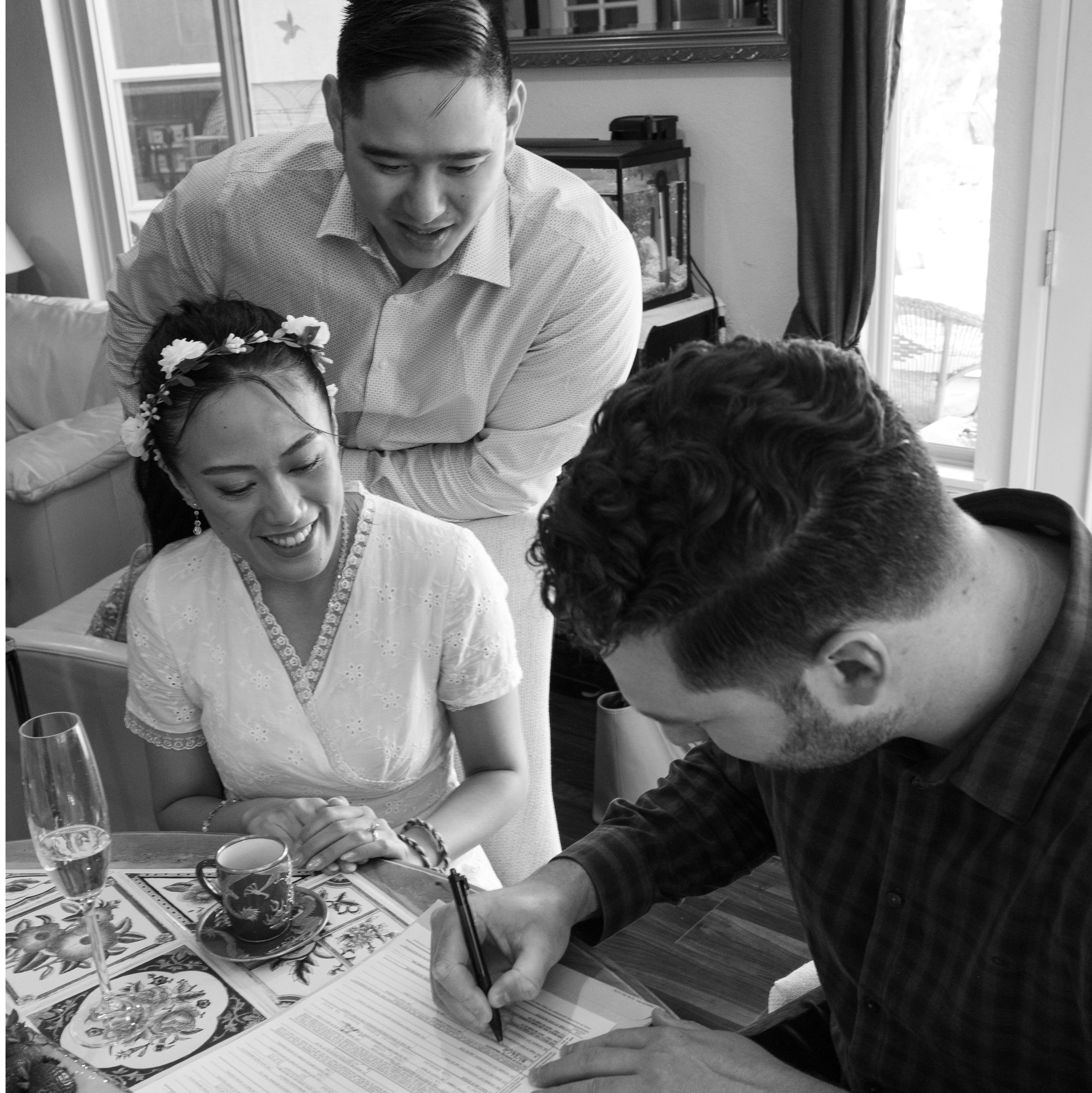 James officiated our legal marriage document.