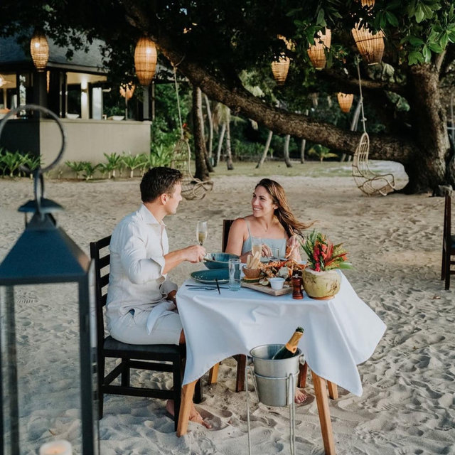 Honeymoon Dinner on the Beach at Yasawa Island Resort and Spa~ Fiji