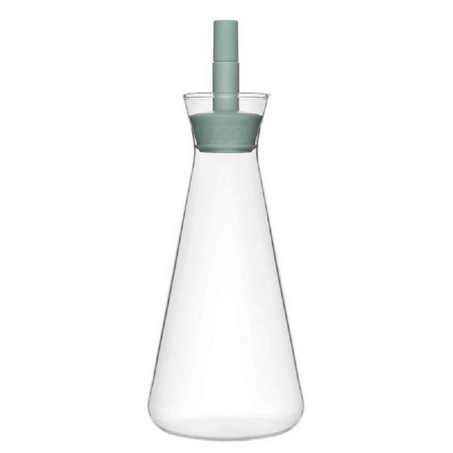 BergHOFF Leo Collection | 10-Inch Glass Oil Dispenser | Ergonomic Design | Heat-Resistant Borosilicate Glass | Stainless-Steel, Silicone Coated Mint Green Drip Free Spout