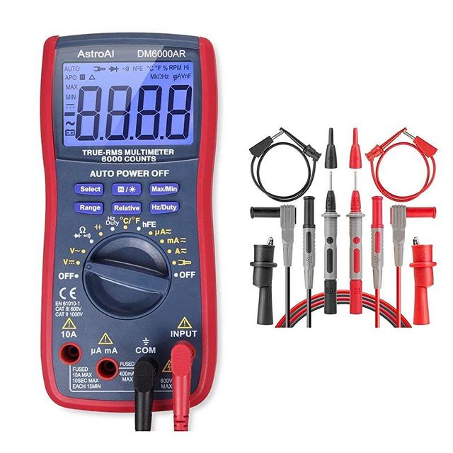 AstroAI Digital Multimeter TRMS 6000 & Test Leads Bundle