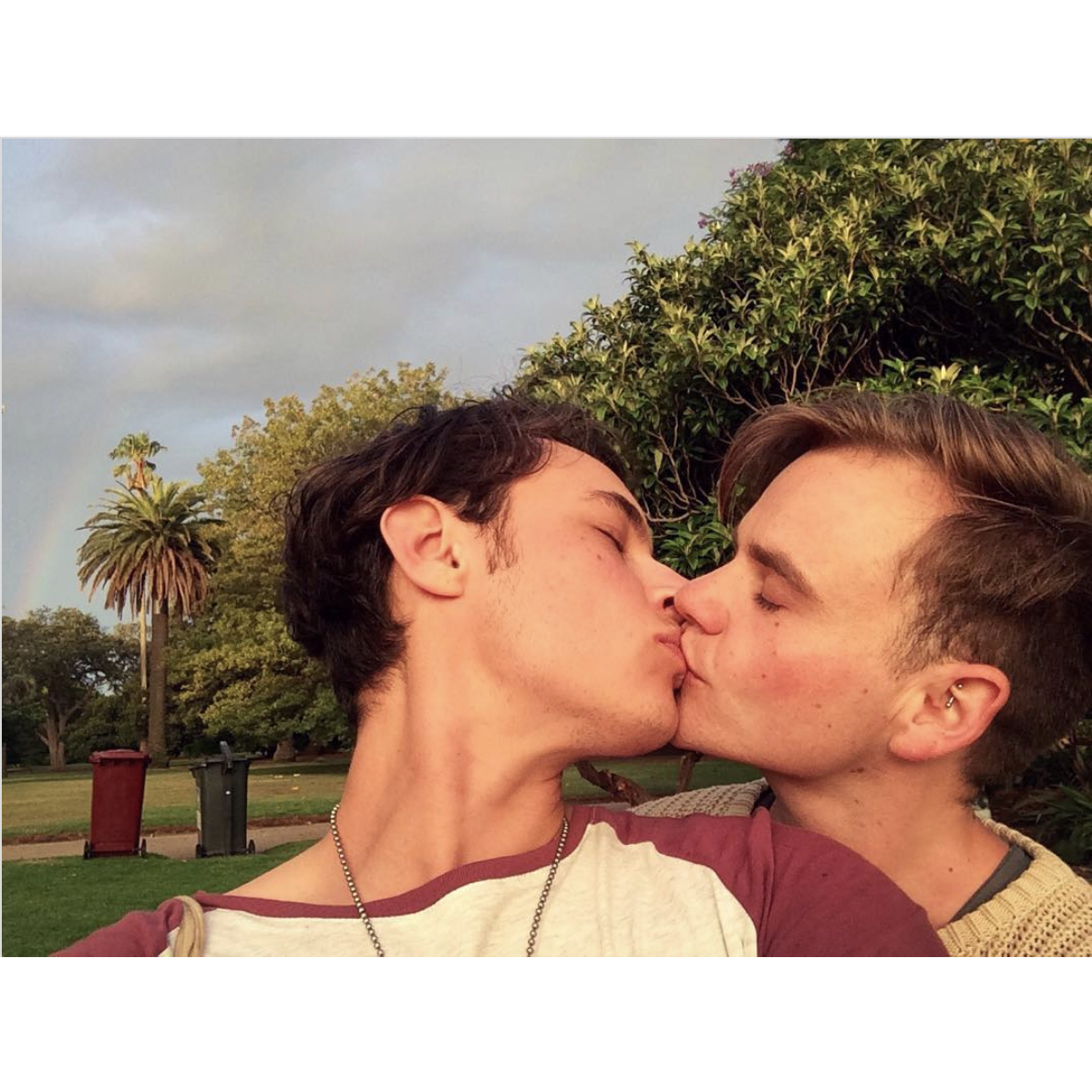 Our love made a rainbow appear in this photo in St Kilda's Botanic Gardens.