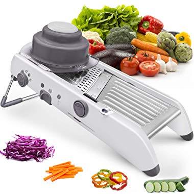 Mandoline Slicer Stainless Steel Vegetable Julienner Built-in Adjustable Safe Blades Grater, Professional Multifunctional Premium Onion Tomato Slicer