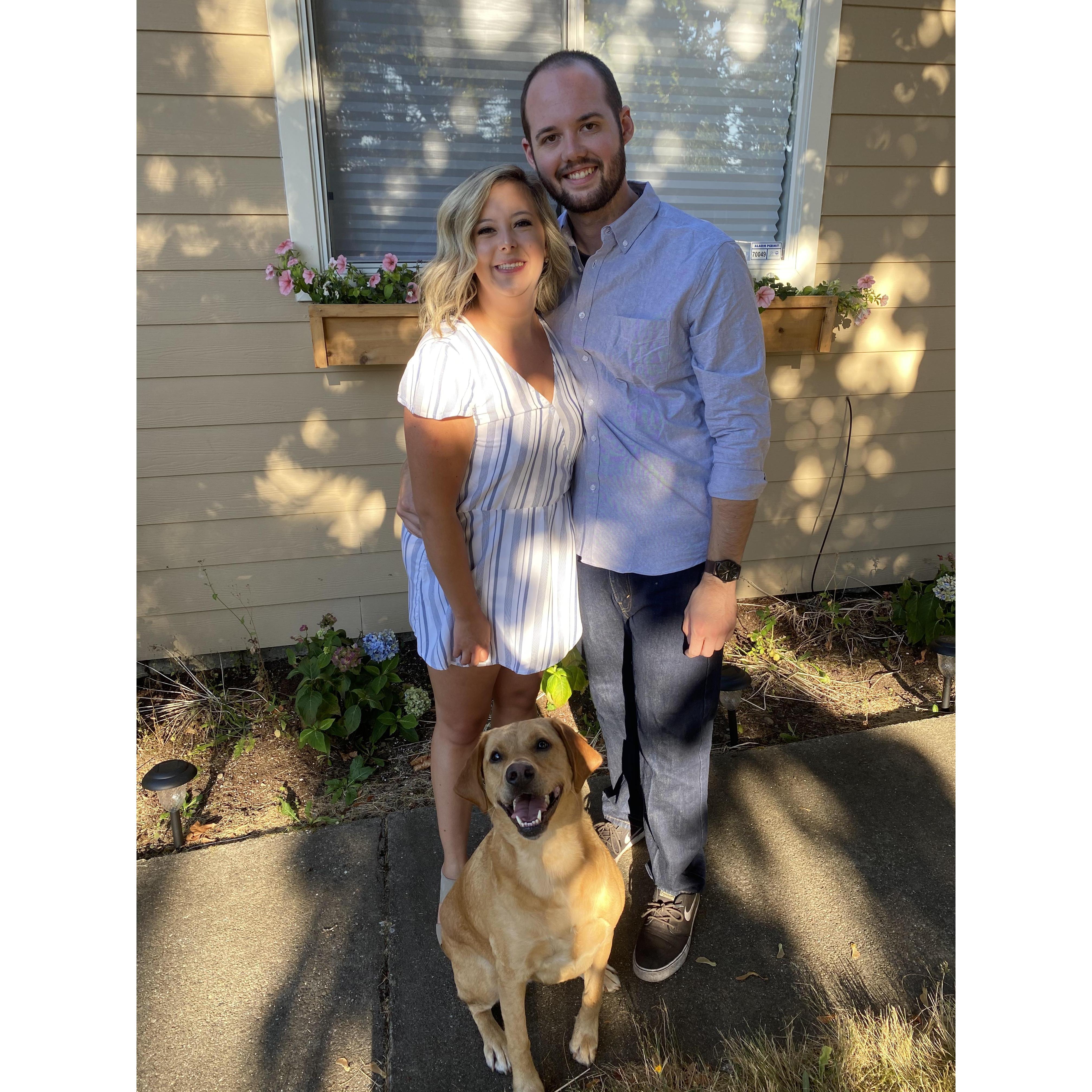 Before our 1-year anniversary dinner! Little did I know that it would be the night I got engaged!