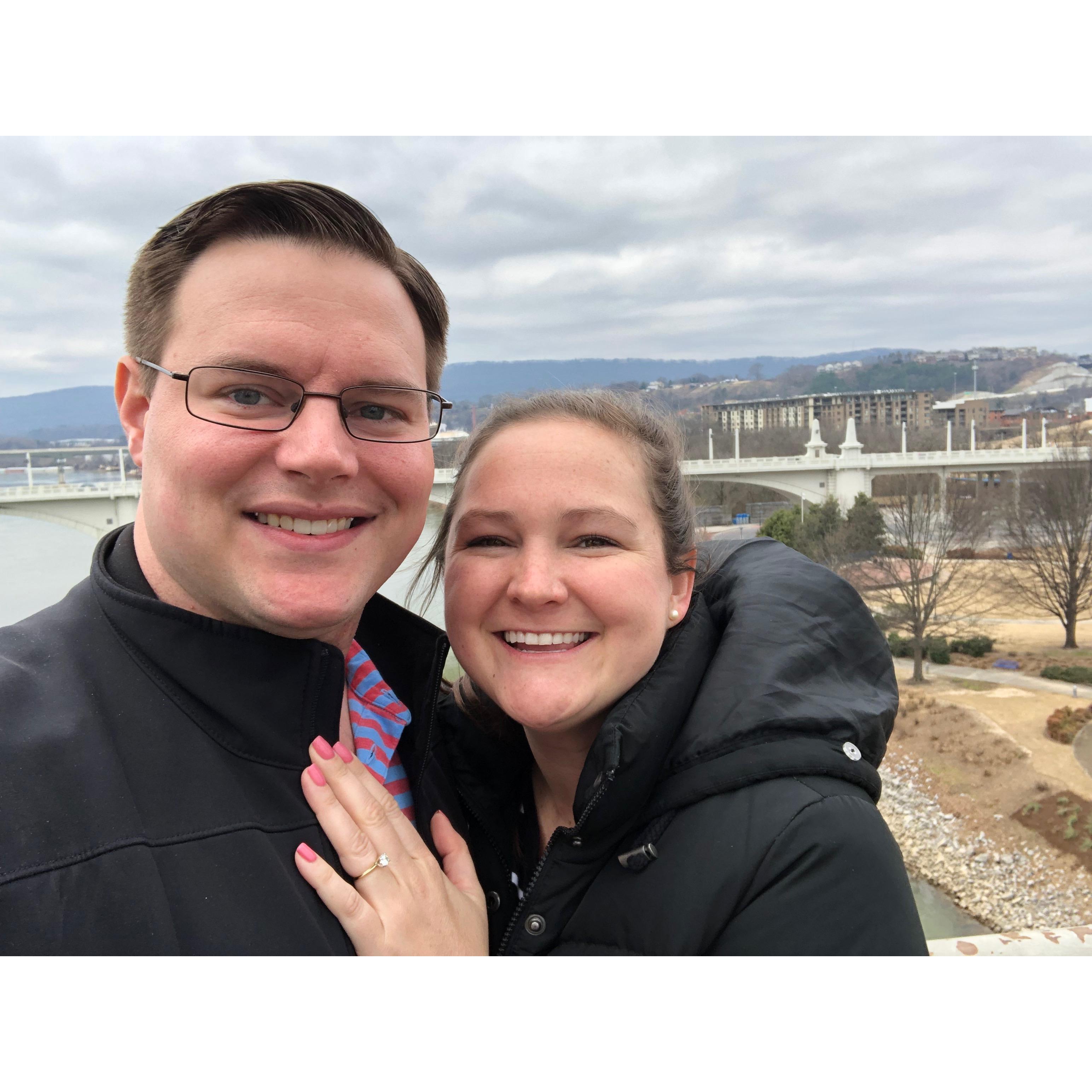 Our first picture right after getting engaged!