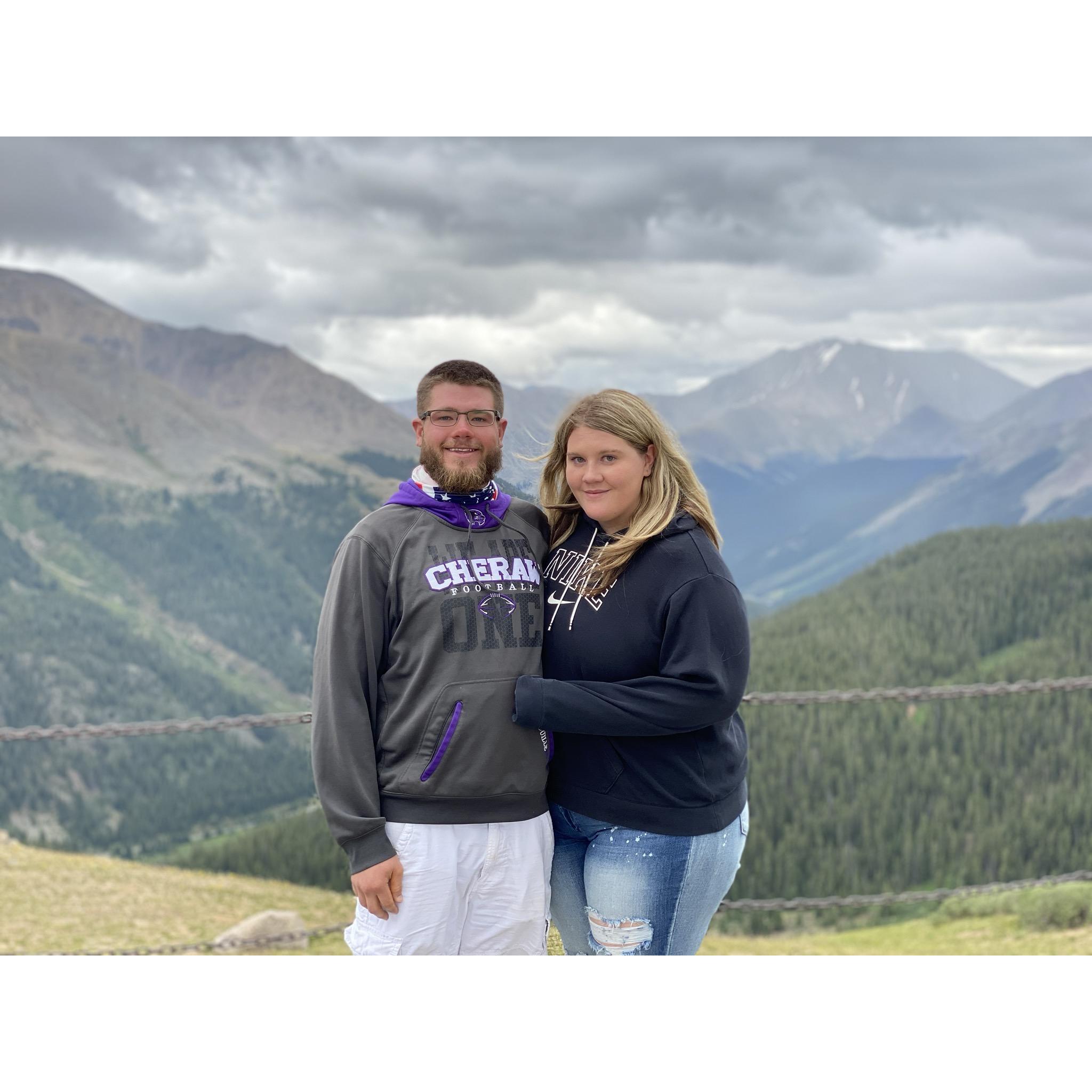 Visiting him for a weekend in Leadville, stopped for a picture on Independence Pass