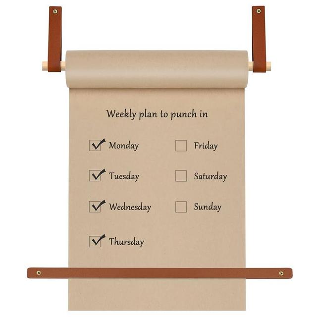 HXLVENDORS Kraft Paper Dispenser,11.8inch Butcher Paper Holder,Includes 30 Meter Long Brown Paper Roll,Roller Kraft Paper Roll Display Stand for Wall Decor, Artwork, to-Do Lists and Ideal Ideas.