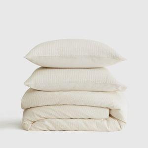 Organic Luxe Waffle Duvet Cover Set in Undyed