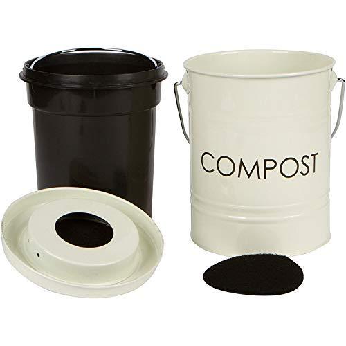 The Relaxed Gardener Kitchen Compost Bin 0.8 Gallon - Rust Proof and Leak Proof