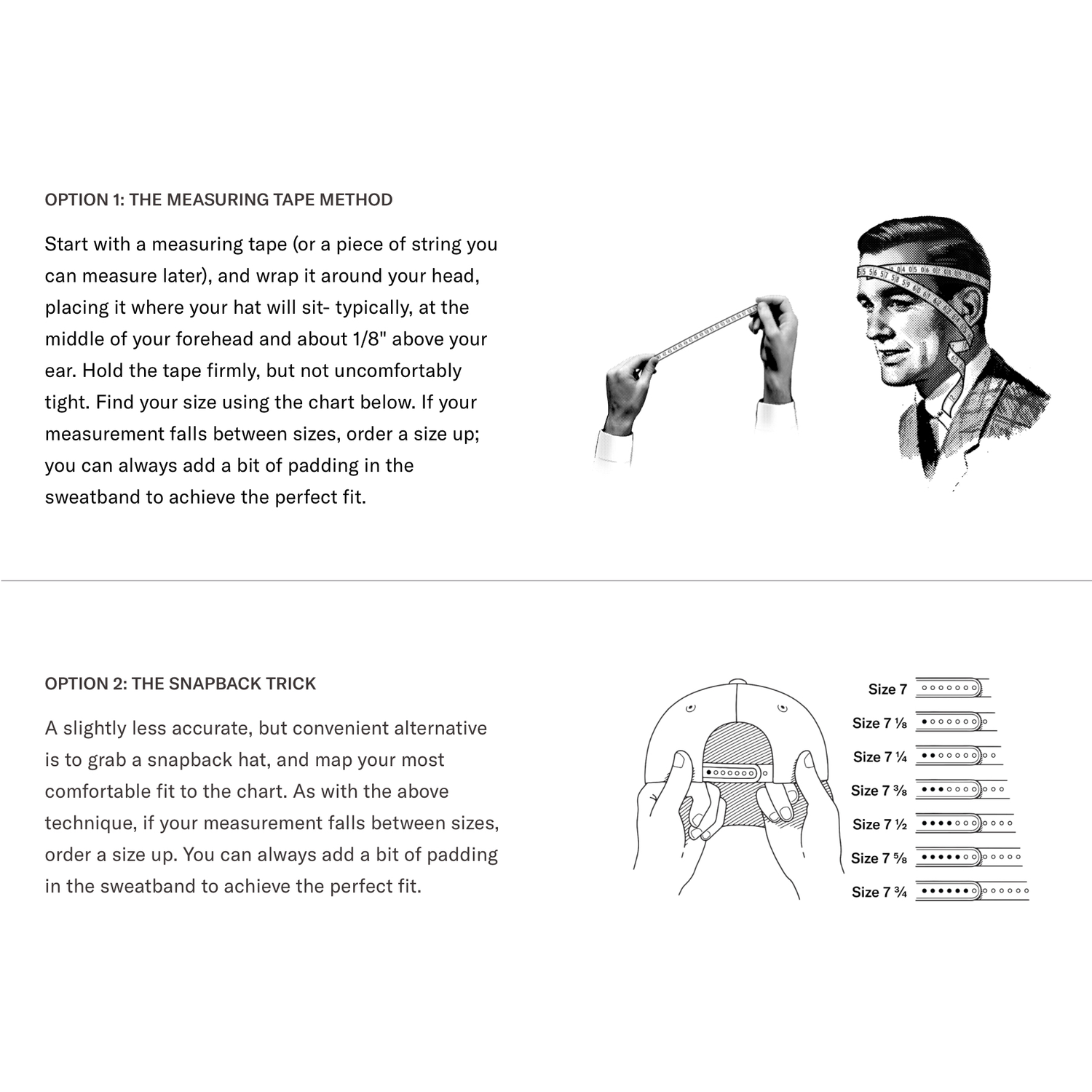 HOW TO MEASURE FOR YOUR HAT SIZE