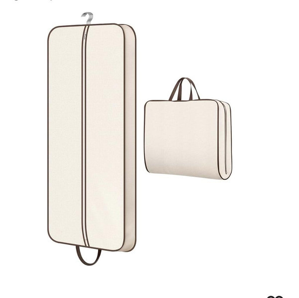 MISSLO 60" Foldable Garment Bags for Travel for Women Dress Bags for Gowns Long Hanging Bag for Closet Storage Dress Protector Bag for Gowns, Suits, Coats, Beige