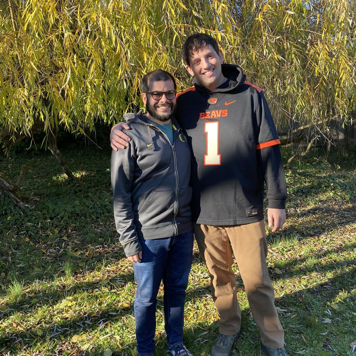 David and Corey, go ducks and go beavers!