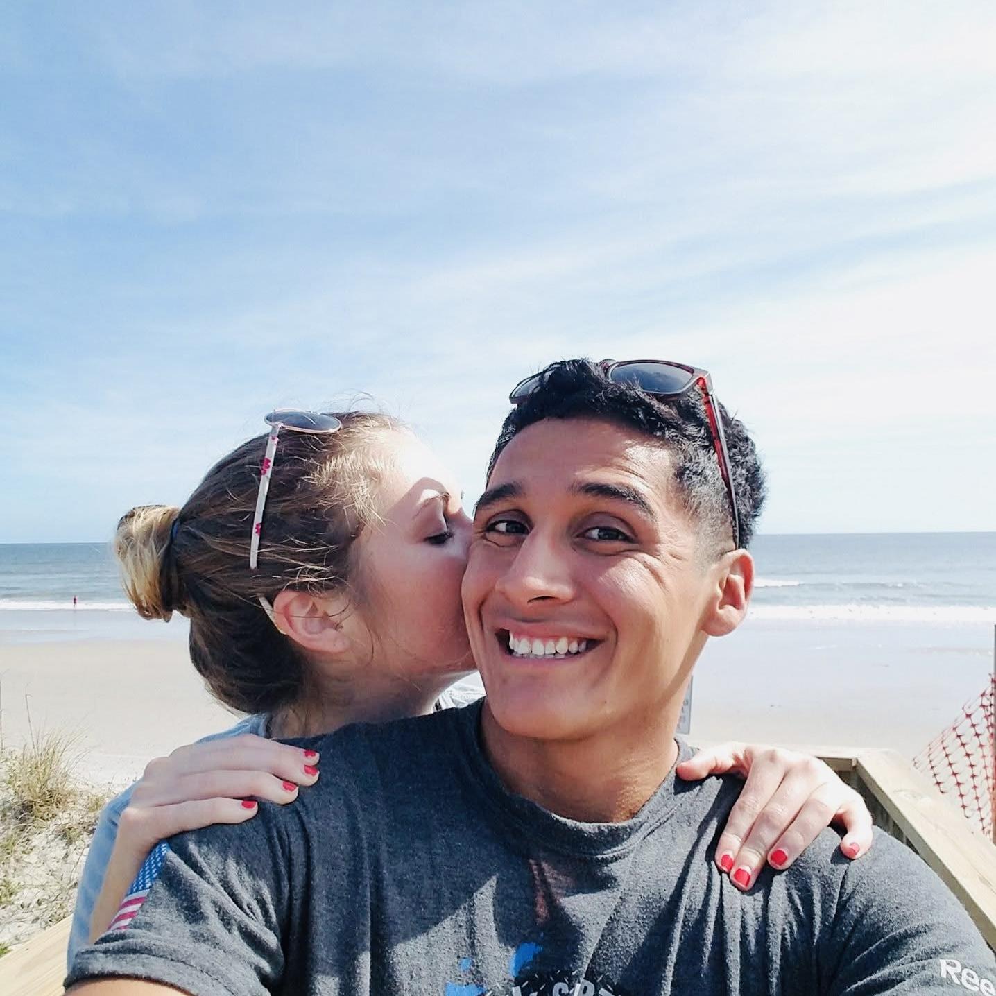 Selfie at Onslow Beach in 2016. We loved coming here to run and catch some rays.