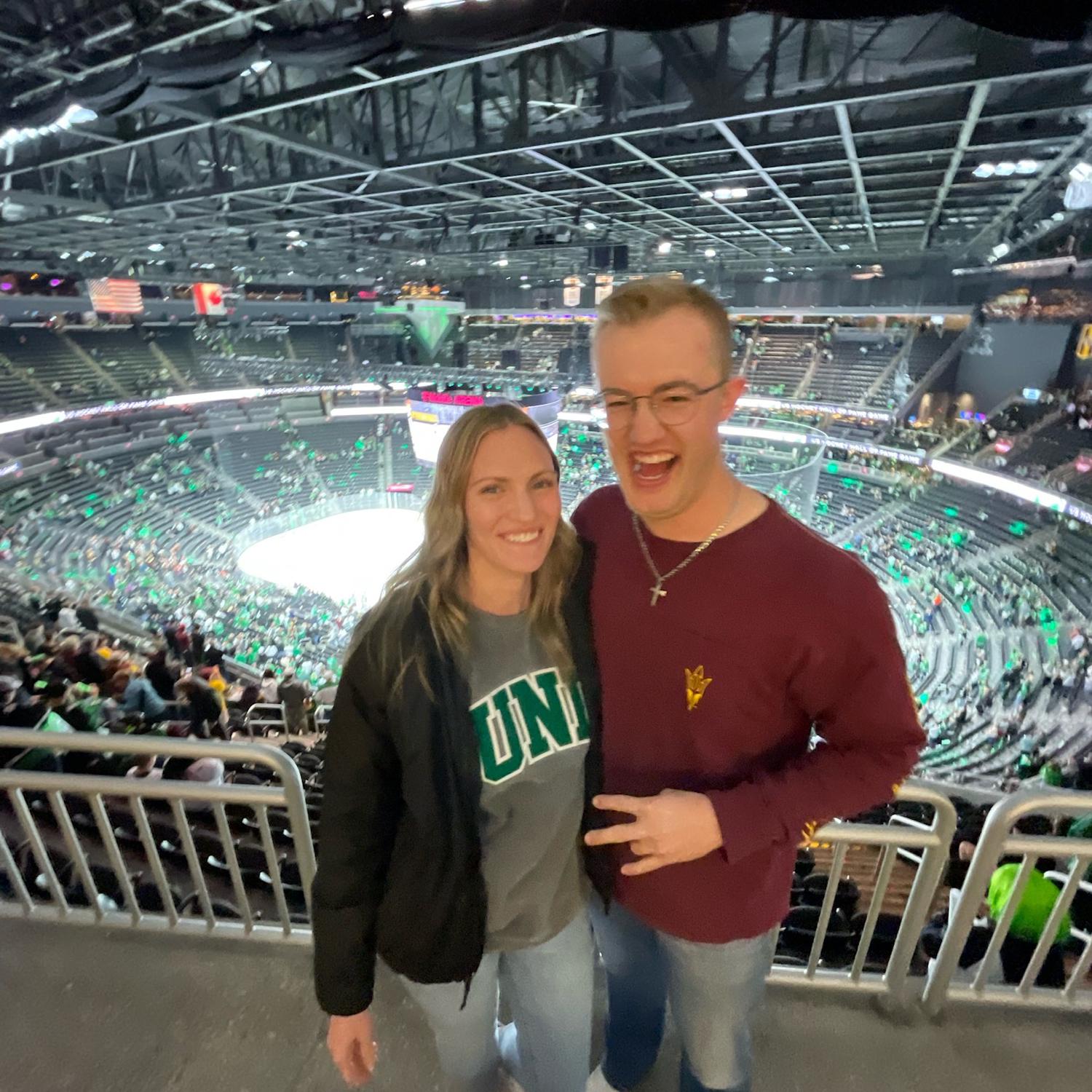 I invited Thomas on a trip with my family to go watch UND hockey. I didn't know at the time of the invitation that UND would be playing Thomas' alma mater ASU. Such a fun trip and game!