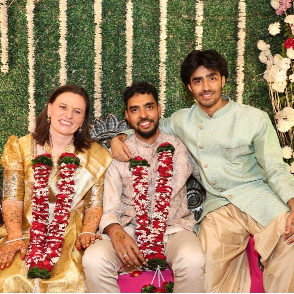 With Shantanu's brother, Arjun, during our Indian engagement ceremony.
