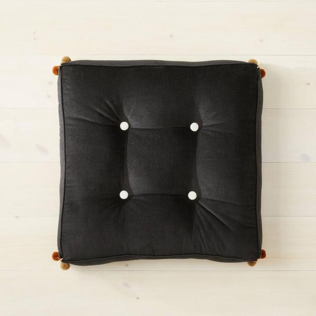 Oversized Corduroy Floor Pillow with Tassels Black - Opalhouse™ designed with Jungalow™