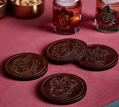 HARRY POTTER™ House Crest Leather Coasters, Set of 4 - Assorted