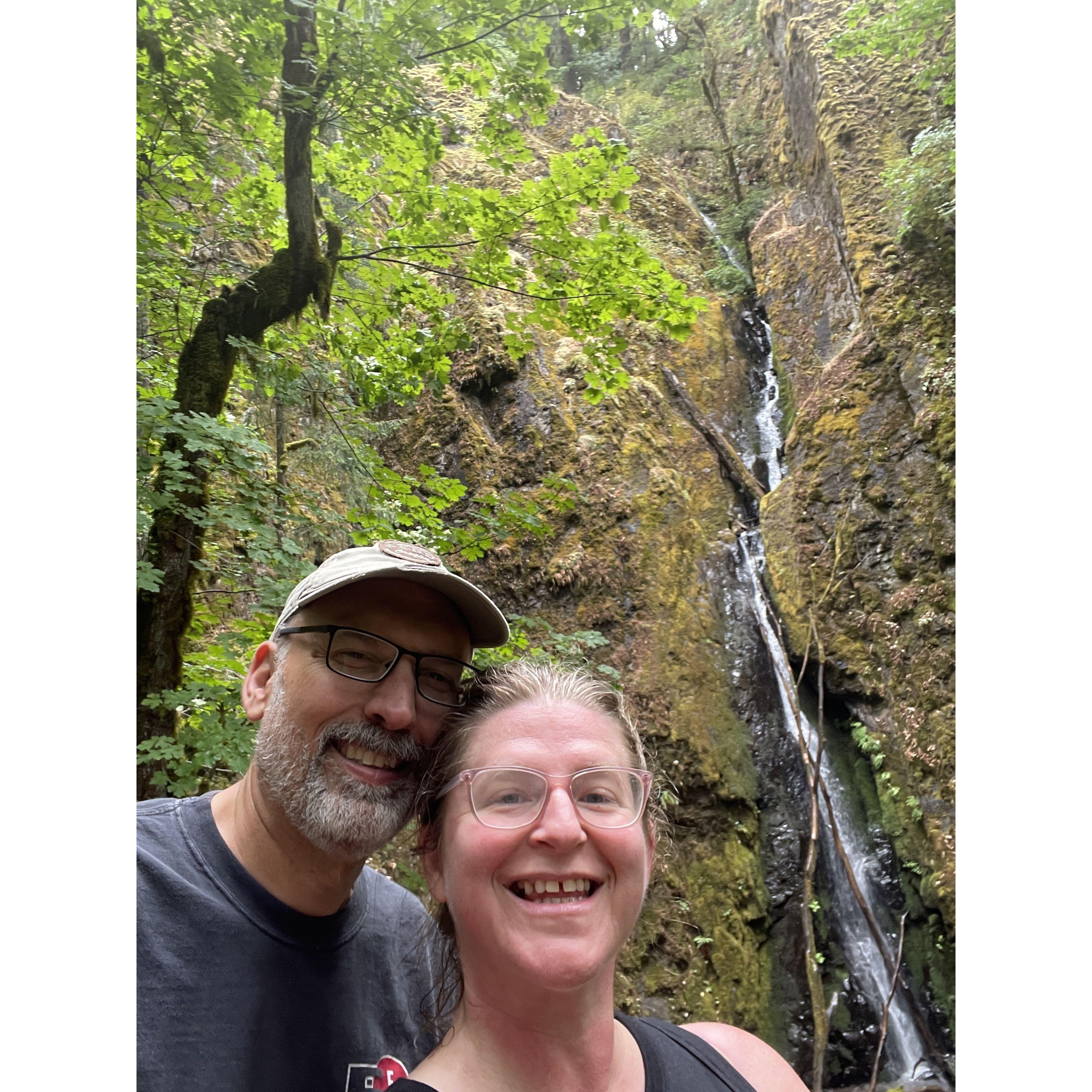That's us near a waterfall In Oregon!