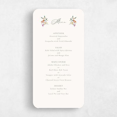 Beige Rounded Wedding Menu - Agave