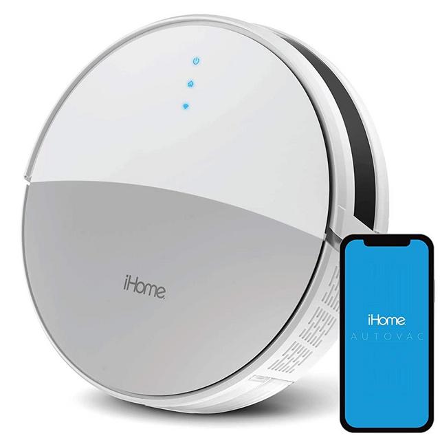 iHome AutoVac 2-in-1 Robot Vacuum and Mop Enabled with Mapping HomeMap Navigation, Ultra Strong Suction Power, HyperDrive Technology for Pet Hair, Hard Floor and Carpet, Alexa/Google and App Control