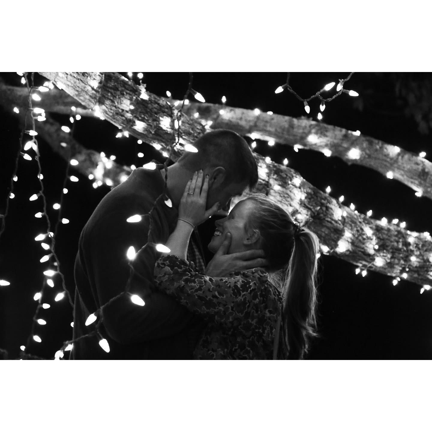 Mark proposed under this tree that he decorated in string lights the whole afternoon! It was the perfect night