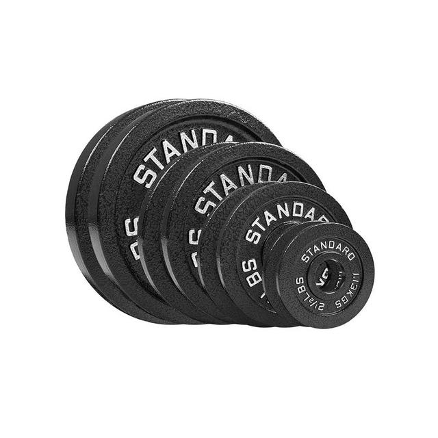 Steel Weight Plates 85LB Set - Olympic 2 inch Center Premium Coating 2x 25lb, 10lb, 5lb, and 2.5lb for Olympic Weight Lifting Barbells