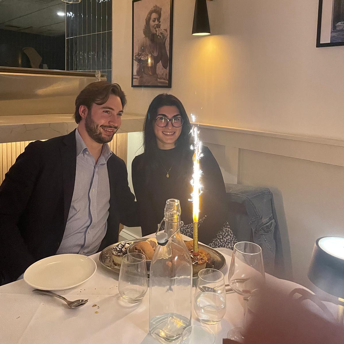 Dinner with our families the day we got engaged!
