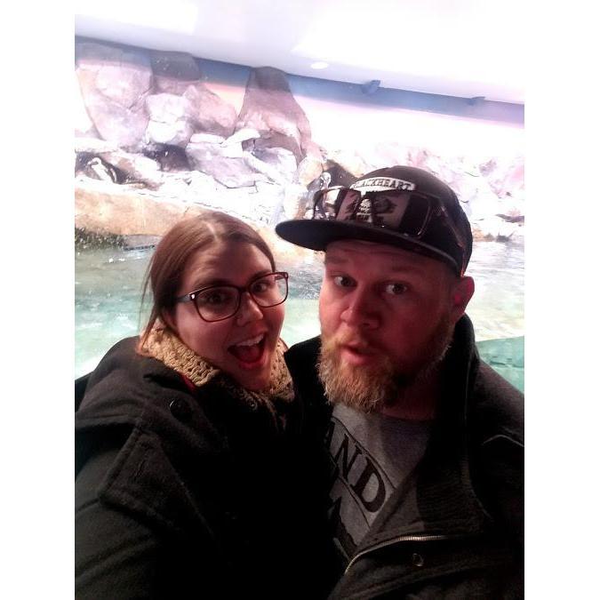 We got to play with a REAL penguin while at the Atlanta aquarium which is both of our favorite animal!