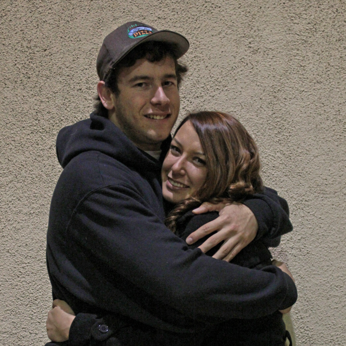 Our first picture together after looking at Christmas lights!
