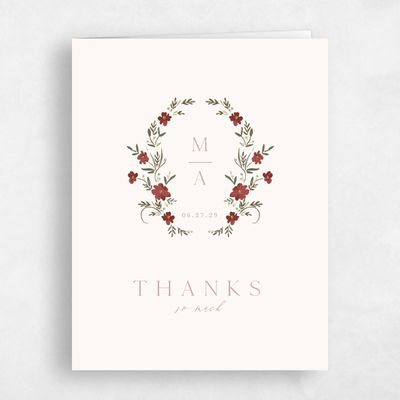 Beige Wedding Thank You - Lenora Portrait