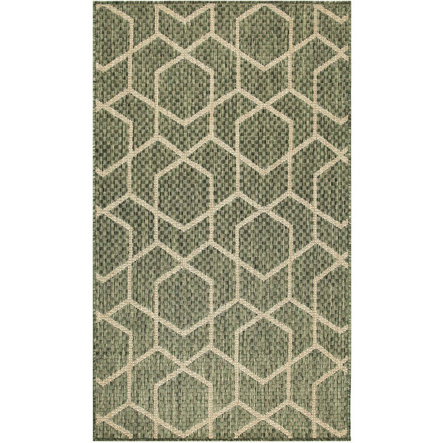 Nourison Horizon Indoor/Outdoor 3' x 5' Green Modern Rug