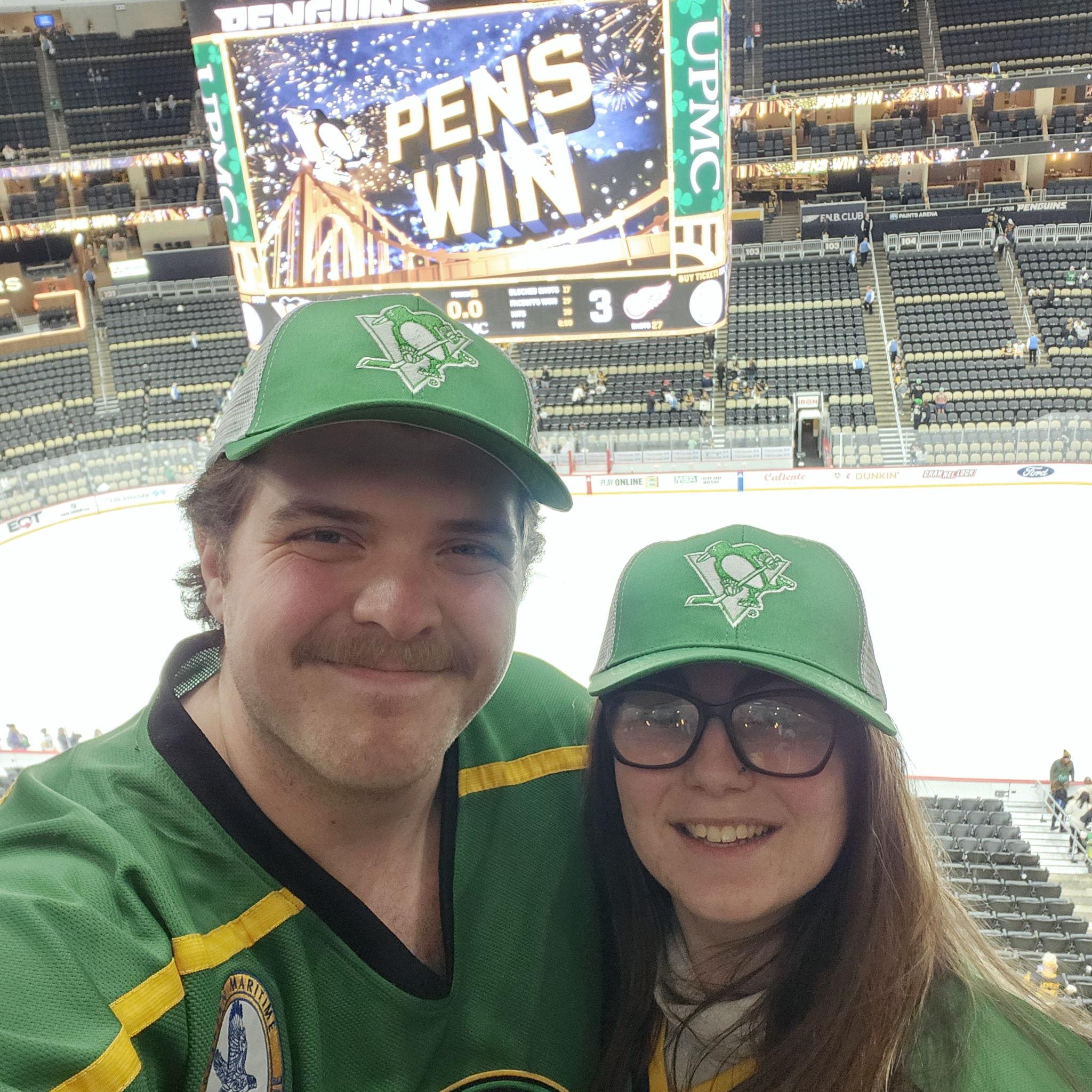 Dylan and Hannah at the St. Pattys Day Hockey Game! The One Where Dylan Wasn't Drunk! March 17th 2024!