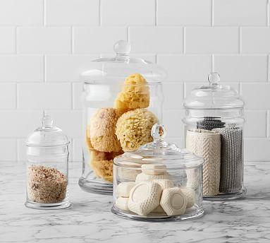 Classic Glass Bathroom Canisters