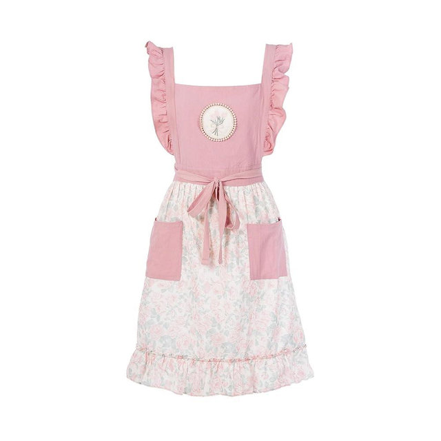 Pinknoke Cute Aprons for Women with Pockets Cotton Adjustable Cross Back Pinafore Vintage Apron for Kitchen Cooking Painting