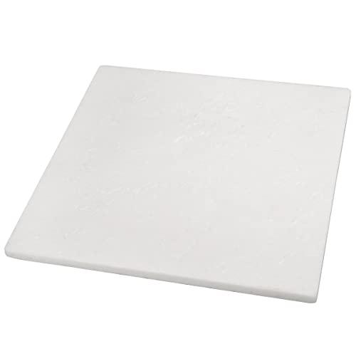 Creative Home Natural Stone White Marble 12” Square Cheese Board, Pastry Board, Cutting Board