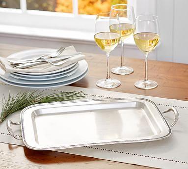 Antique Silver 18.5" X 11.75" Handled Tray